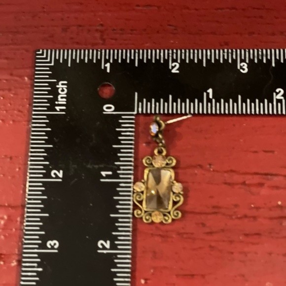 VTG Gold Tone Rhinestone Dangle Earrings       # 226 - Picture 4 of 6